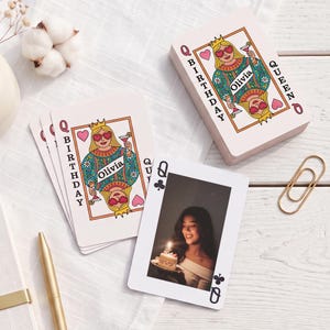 Custom Photo Playing Cards, Birthday Gift, Personalized Keepsake