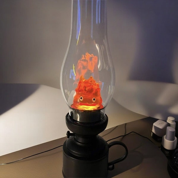 Calcifer Night Light Table Lamp, Anime Howls moving castle Calcifer kawaii lamp, Cute Home Decor & gift idea for anime fans, anime light