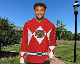 Parodie Flower Arrangers (Red Ranger), sweat à capuche d'échauffement sport drôle et idiot pour homme