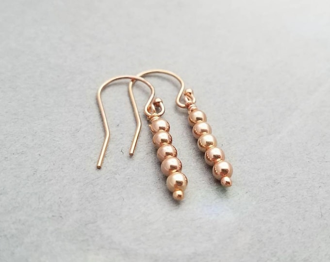 Rose Gold Bead Earrings