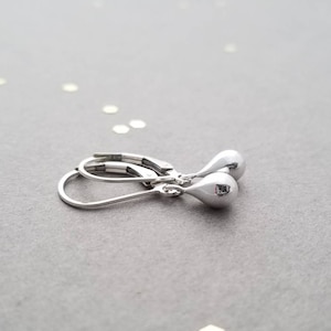 Sterling Silver Teardrop Earrings - Small Earrings - Simple Silver Earrings - french wire or leverback
