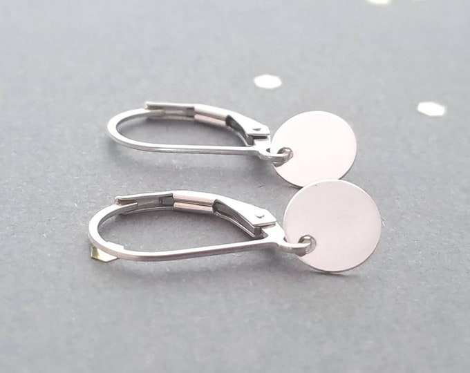 Sterling Silver Earrings - Tiny Circles - on french wire or leverback