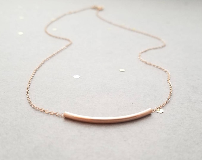 Rose Gold Filled Tube Bead Necklace