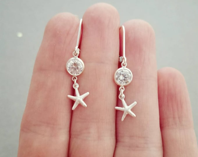 CZ and Starfish Earrings