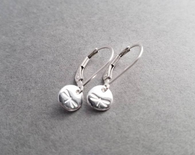 Tiny Sterling Drangonfly Earrings