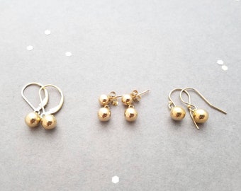 Gold Sphere Earrings