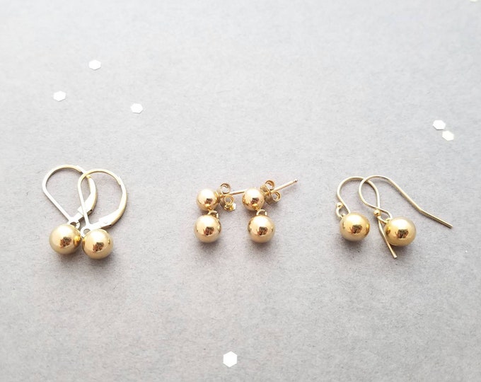 Gold Sphere Earrings