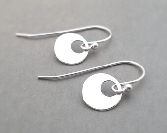 Sterling silver earrings with small circle