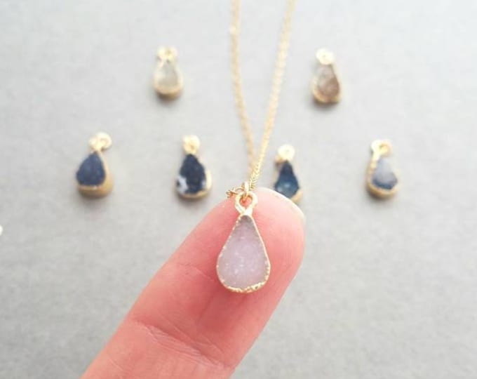 Tiny Druzy Necklace