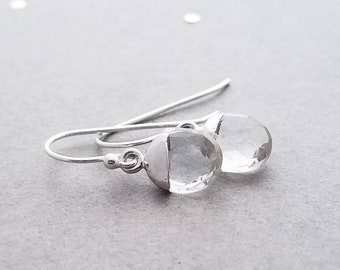 Faceted Crystal Quartz Earrings