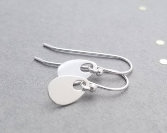 Tiny sterling silver earrings- teardrop, french wire or leverback
