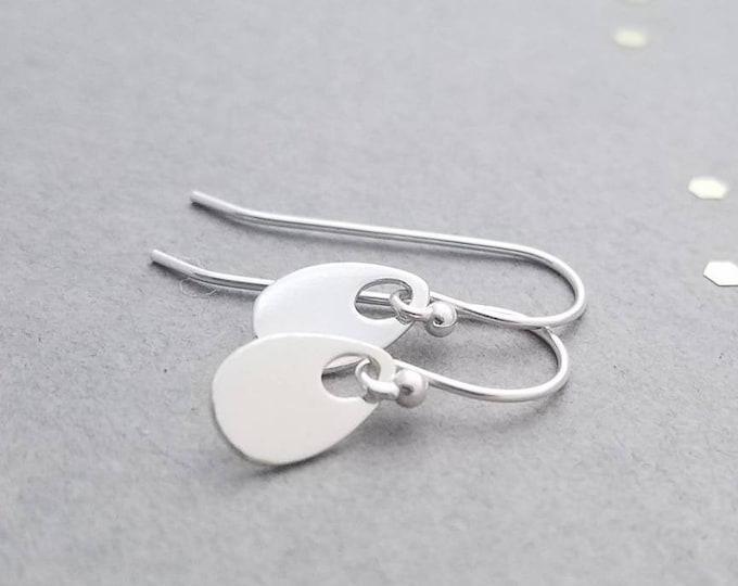 Tiny sterling silver earrings- teardrop, french wire or leverback