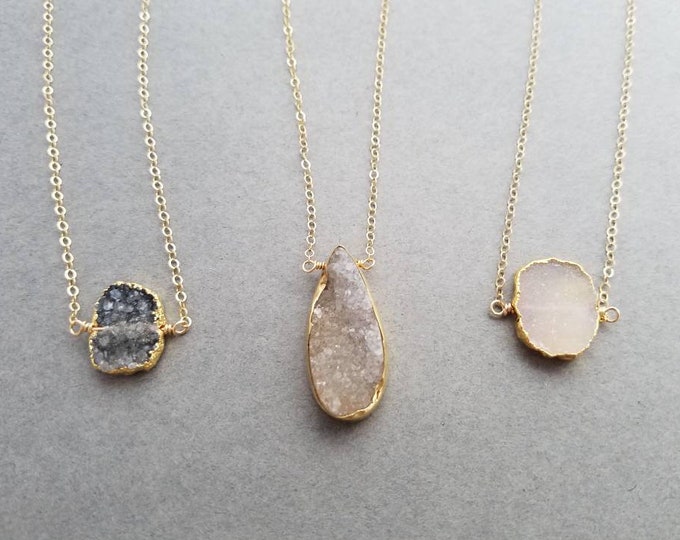 Gold Druzy Necklace