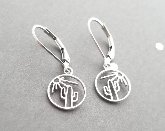 Silver Cactus Earrings