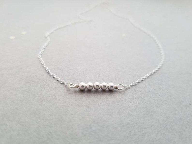 Simple, tiny, sterling silver necklace image 4