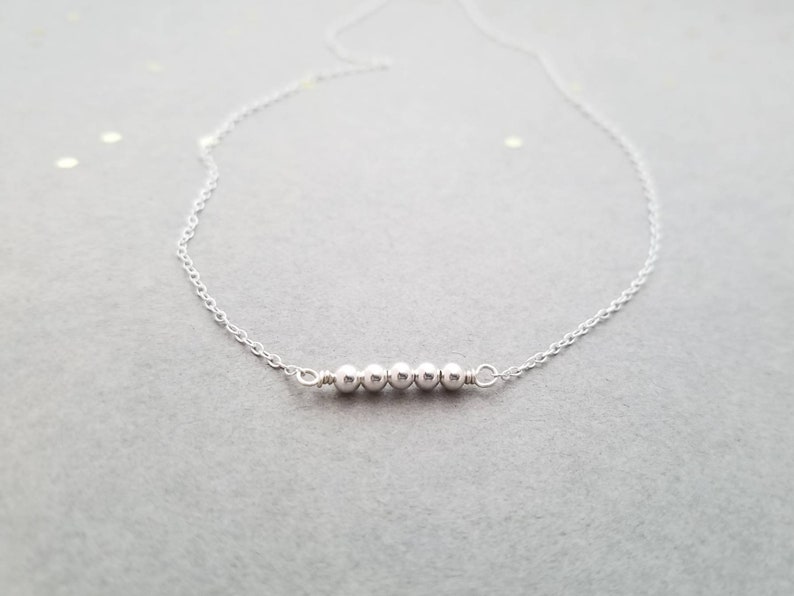 Simple, tiny, sterling silver necklace image 3