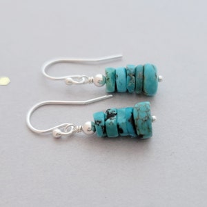 Sterling Silver and Turquoise earrings, leverback or french wire, also available in 14k yellow and rose gold filled SterlingFrenchWire