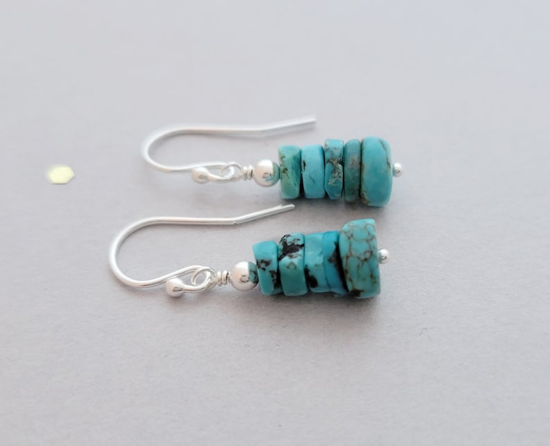 Sterling Silver and Turquoise earrings, leverback or french wire, also available in 14k yellow and rose gold filled SterlingFrenchWire