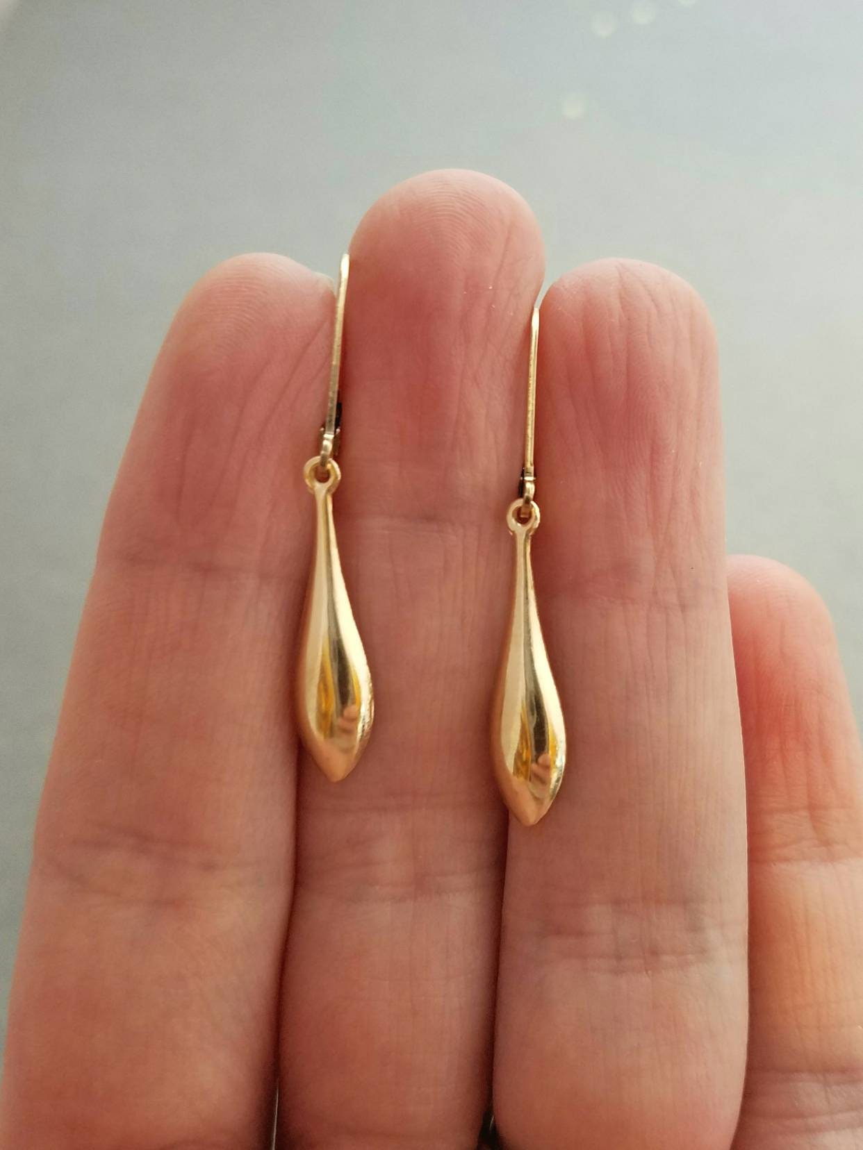 14K Gold Teardrop Post Earrings – Lireille