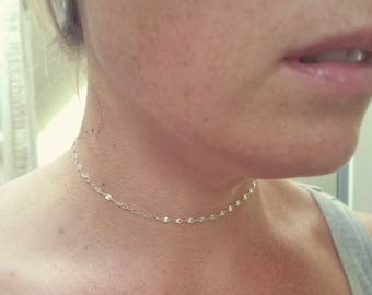 Sterling Silver Choker, 3 chains to choose from, adjustable length