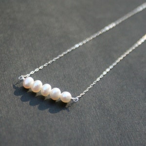 Sterling silver necklace wtih freshwater pearls image 1