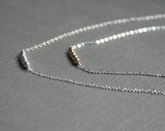 14k Gold Filled beads on Sterling Silver chain