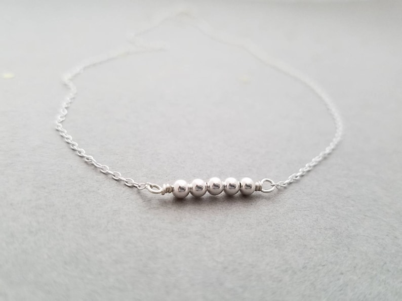 Simple, tiny, sterling silver necklace image 2