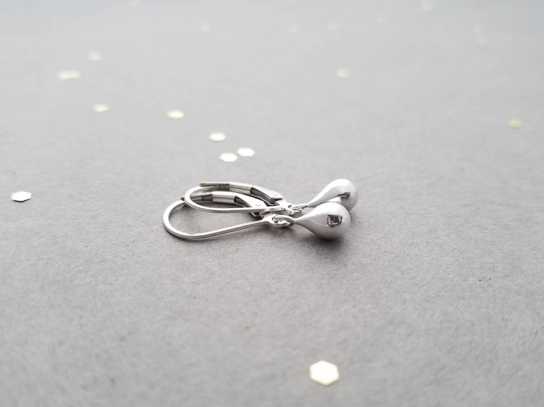 Sterling Silver Teardrop Earrings Small Earrings Simple Silver Earrings french wire or leverback Small Leverback