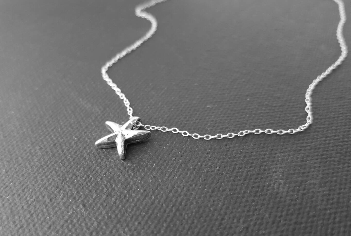 925 Sterling Silver Starfish Opal Necklace For Women Sea Animal Starfi –  The Wistful Woods