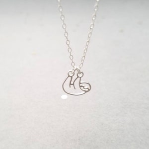 Tiny sloth necklace in sterling silver image 2