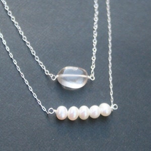 Sterling silver necklace wtih freshwater pearls image 3