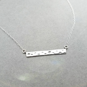 Hammered Bar - sterling silver necklace - minimalist