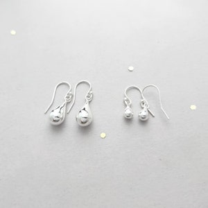 Sterling Silver Teardrop Earrings Small Earrings Simple Silver Earrings french wire or leverback image 7