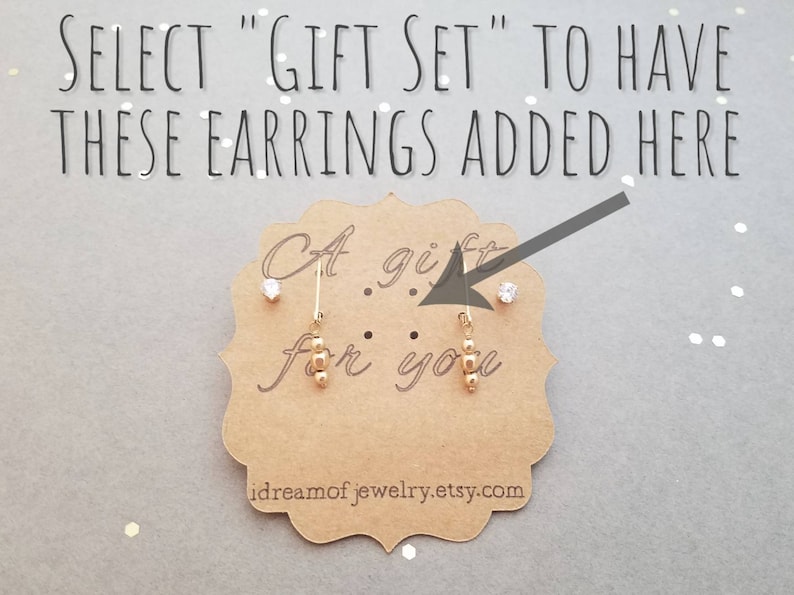 Tiny Sterling Silver post earrings- round CZ crystals 4mm post with 6mm dangle immagine 8