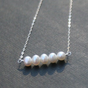 Sterling silver necklace wtih freshwater pearls image 2