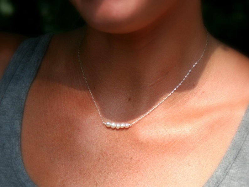 Sterling silver necklace wtih freshwater pearls image 4