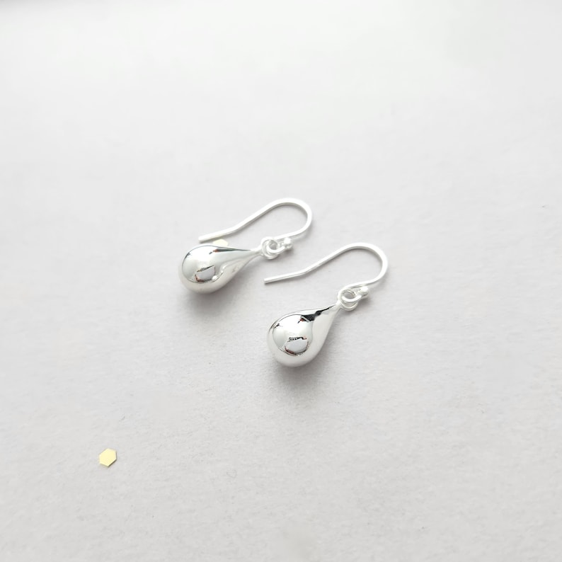 Sterling Silver Teardrop Earrings Small Earrings Simple Silver Earrings french wire or leverback Large French Wire