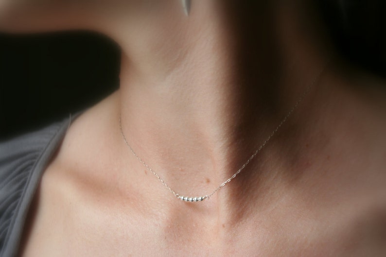 Simple, tiny, sterling silver necklace image 1