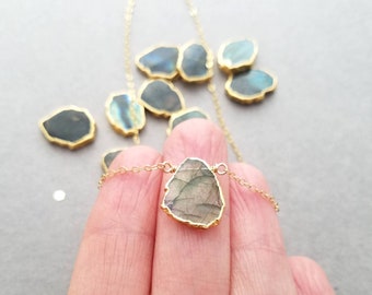 Labradorite Slice Necklace