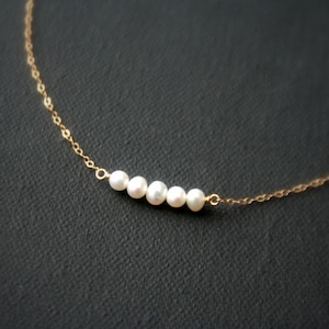 Gold filled necklace wtih freshwater pearls