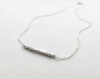 Sterling Silver Faceted Bead Necklace