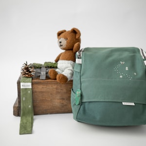 Sac à dos d'école écologique Sac à dos en laine fait main Sac d'école brodé peint à la main pour enfants QUALITÉ ÉCOLOGIQUE Design minimaliste