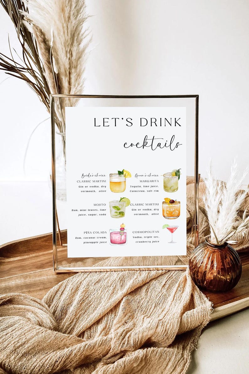 Printable Signature Cocktails Sign Template Download, Wedding Signature ...