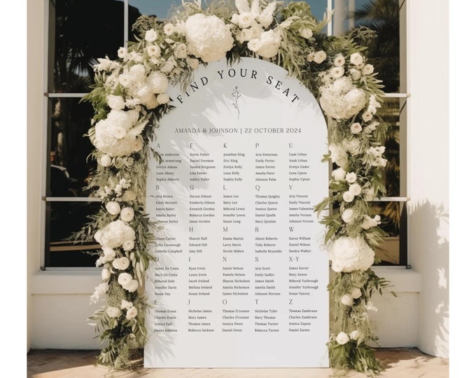 Large Wedding Seating Chart, Wedding Sign, Sign for Wedding