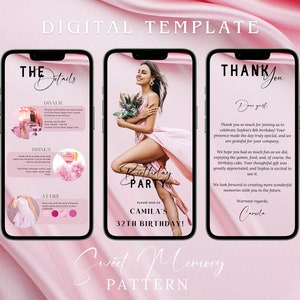Digital Birthday Dinner invitation, Birthday Dinner, Digital Birthday Party Invite, Editable Template, Text, Birthday Party, text evite