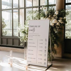 Minimalist Order of Events Sign, Wedding Order of Events Poster, Wedding Timeline Template, Wedding Timeline Sign, Fully Editable, #EM
