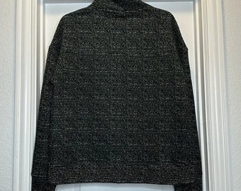 Pull-over en jacquard pour femmes à col montant vert, taille Moyenne