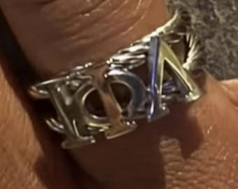 Anello in argento sterling della confraternita I PL