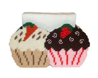 Gourmet Cupcakes Napkin Holder Plastic Canvas PDF PATTERN ONLY  **Not Finished Product**