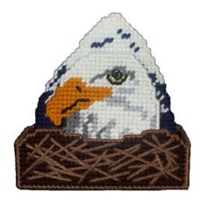 Eagle Head Coaster Set Plastic Canvas PDF PATTERN ONLY Not Finished Product image 2